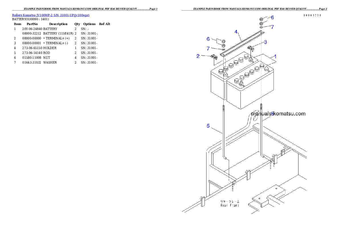 Protected: JV100WP-2 S/N 31001-UP Partsbook