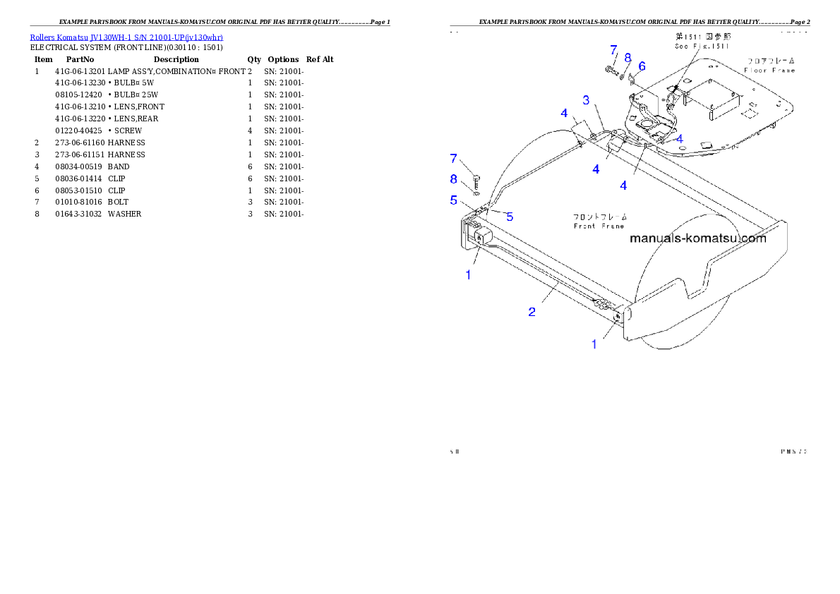Protected: JV130WH-1 S/N 21001-UP Partsbook