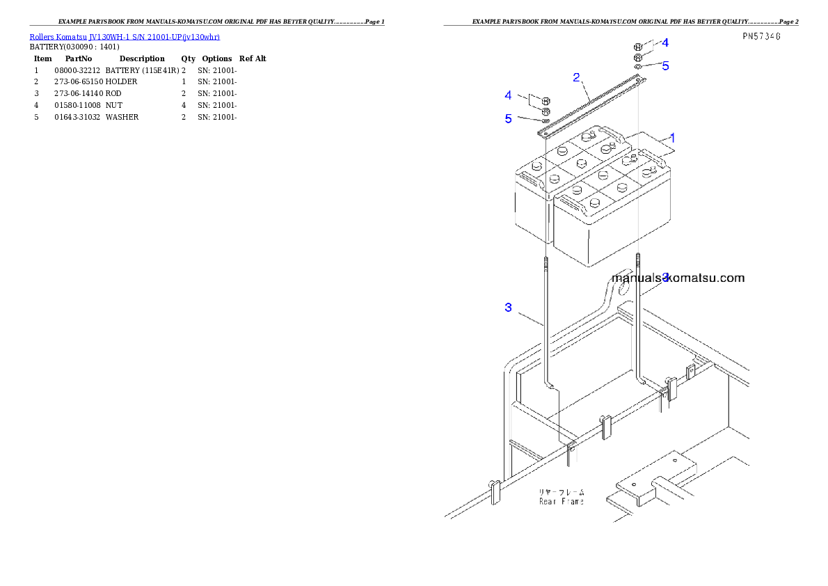 Protected: JV130WH-1 S/N 21001-UP Partsbook