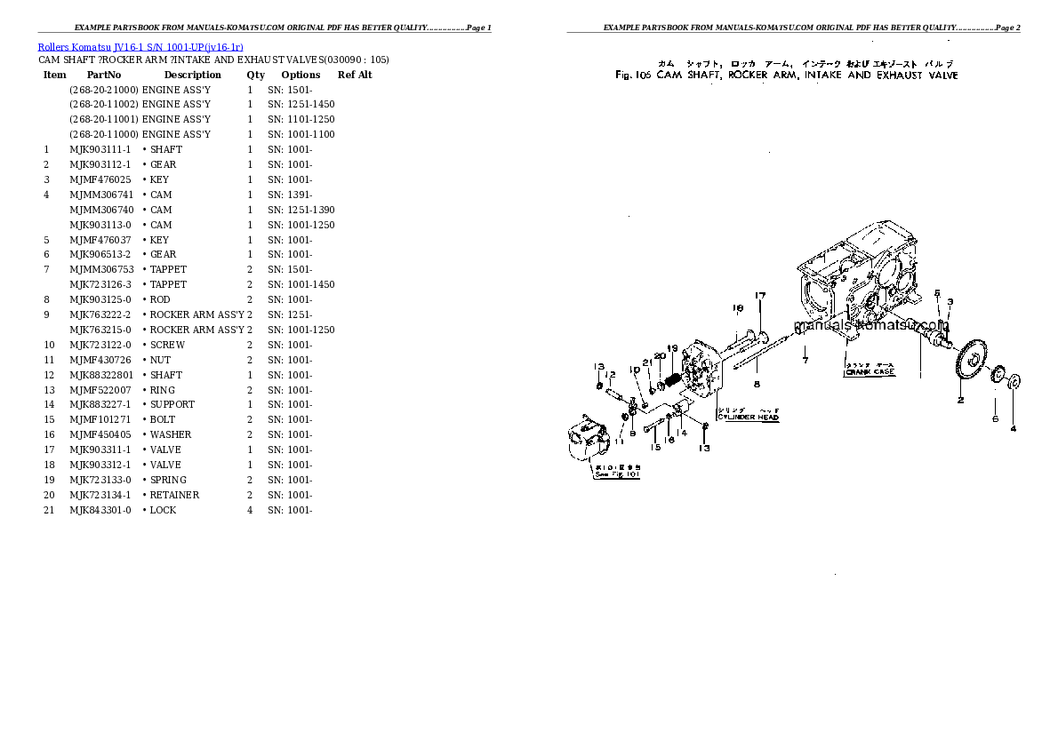 Protected: JV16-1 S/N 1001-UP Partsbook