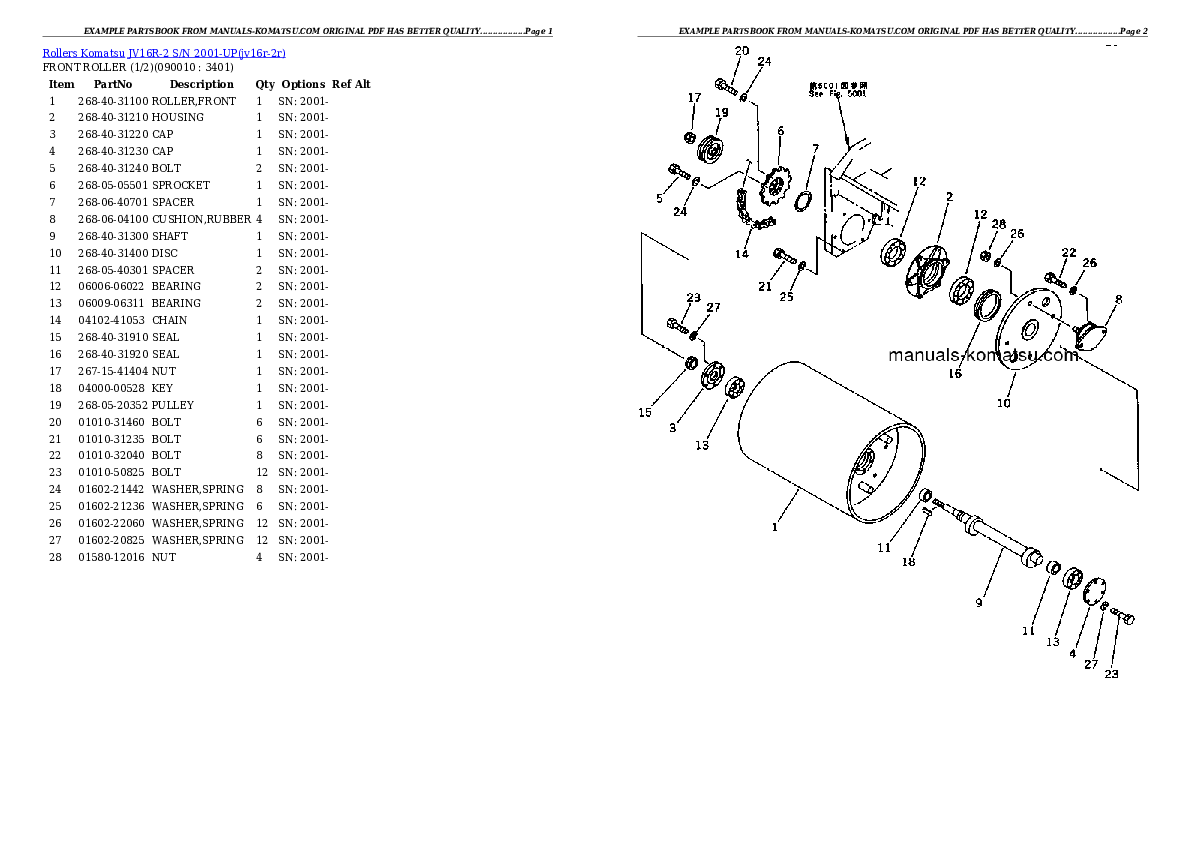 Protected: JV16R-2 S/N 2001-UP Partsbook