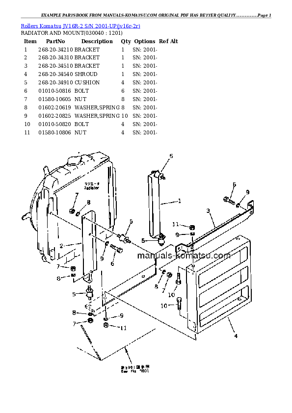 Protected: JV16R-2 S/N 2001-UP Partsbook