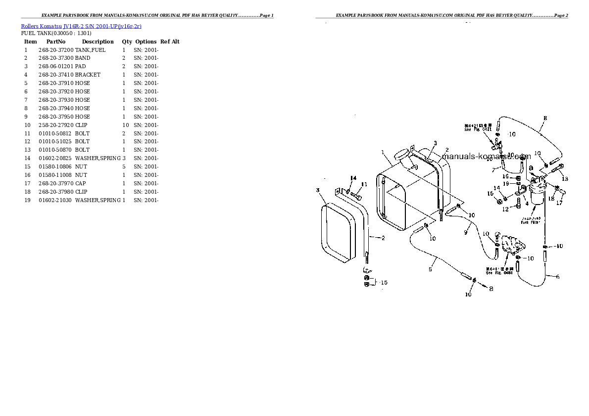 Protected: JV16R-2 S/N 2001-UP Partsbook