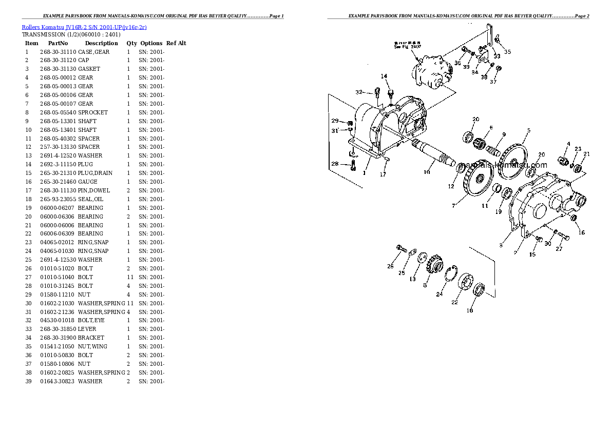 Protected: JV16R-2 S/N 2001-UP Partsbook