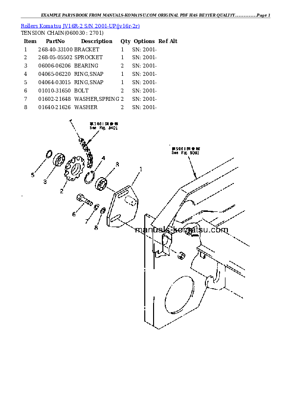 Protected: JV16R-2 S/N 2001-UP Partsbook