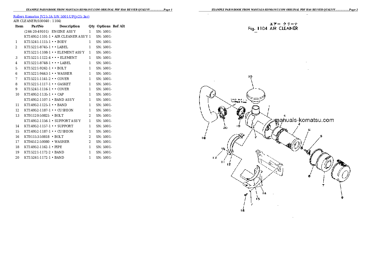 Protected: JV25-3A S/N 5001-UP Partsbook