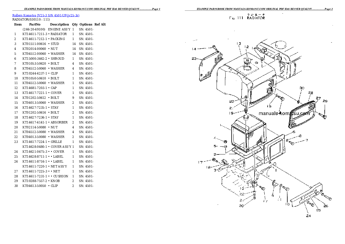 Protected: JV25-3 S/N 4501-UP Partsbook