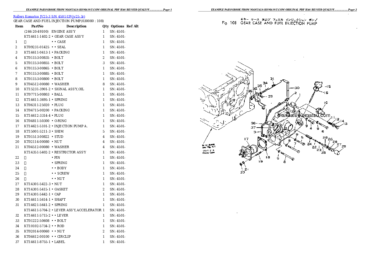 Protected: JV25-3 S/N 4501-UP Partsbook