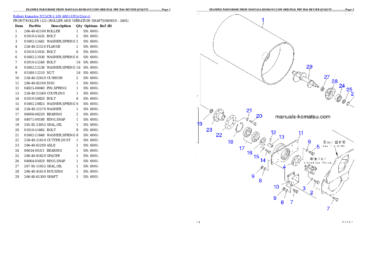 Protected: JV25CR-5 S/N 6001-UP Partsbook