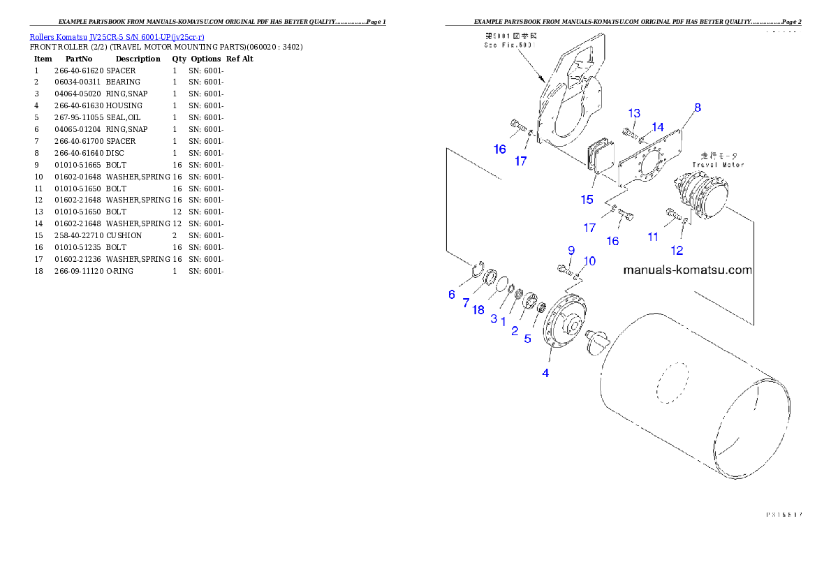 Protected: JV25CR-5 S/N 6001-UP Partsbook