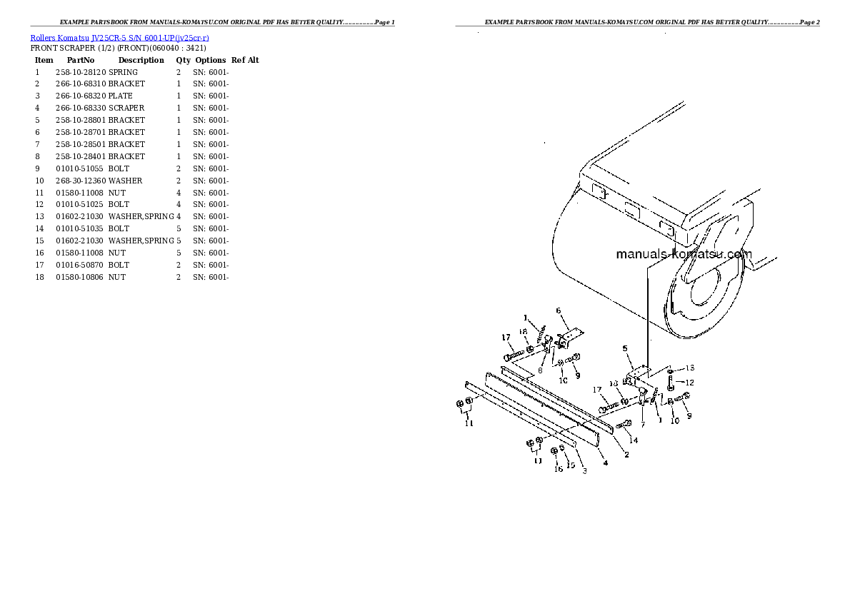 Protected: JV25CR-5 S/N 6001-UP Partsbook