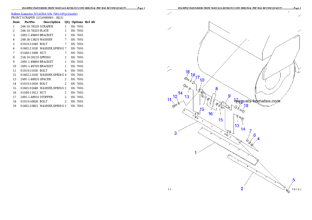Protected: JV25CR-6 S/N 7001-UP Partsbook