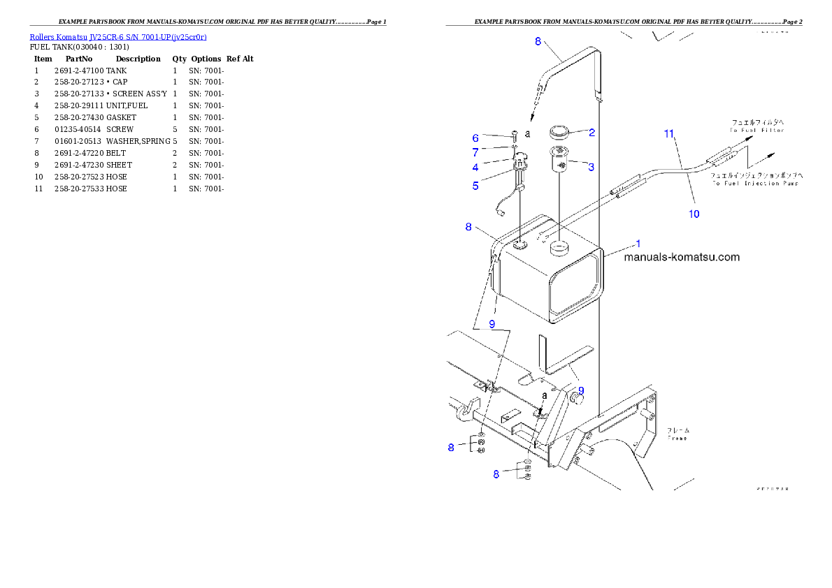 Protected: JV25CR-6 S/N 7001-UP Partsbook