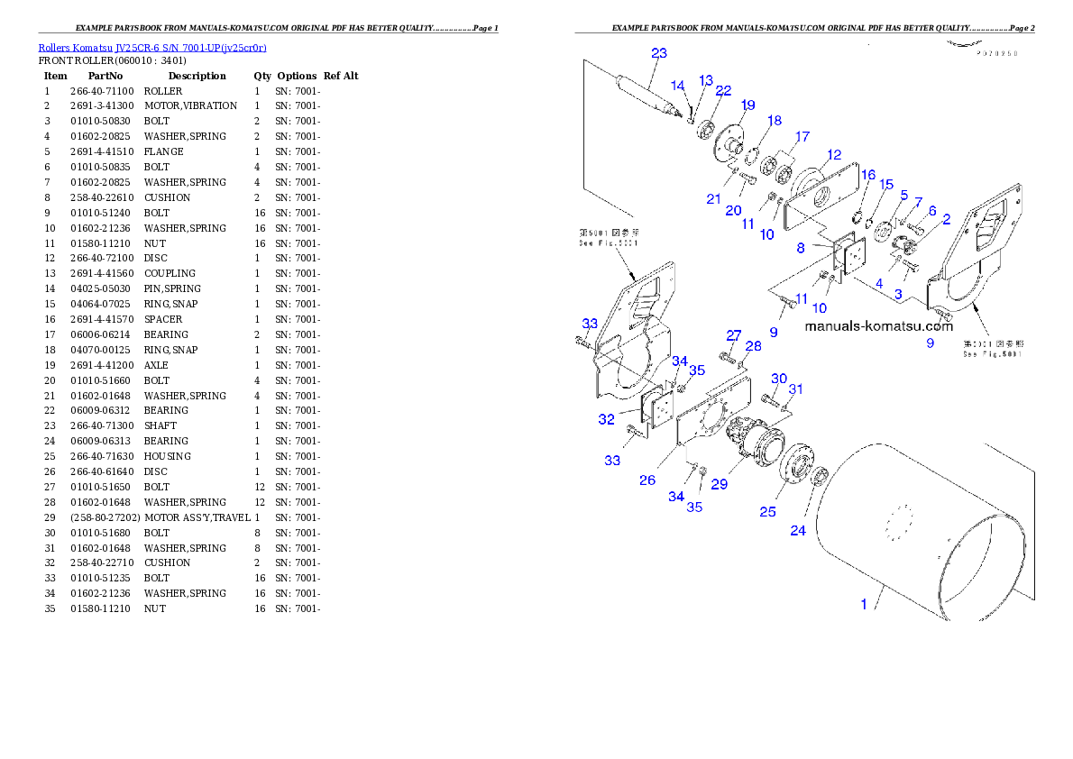 Protected: JV25CR-6 S/N 7001-UP Partsbook