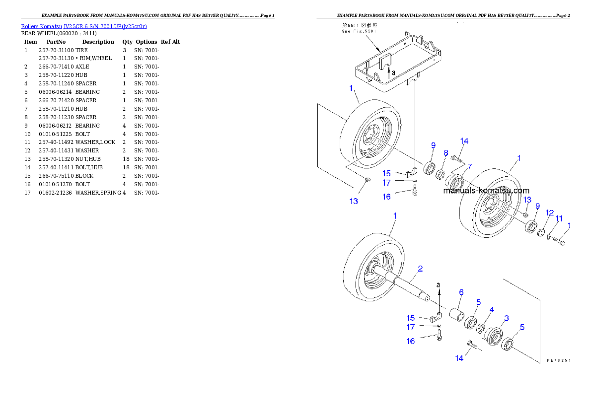 Protected: JV25CR-6 S/N 7001-UP Partsbook