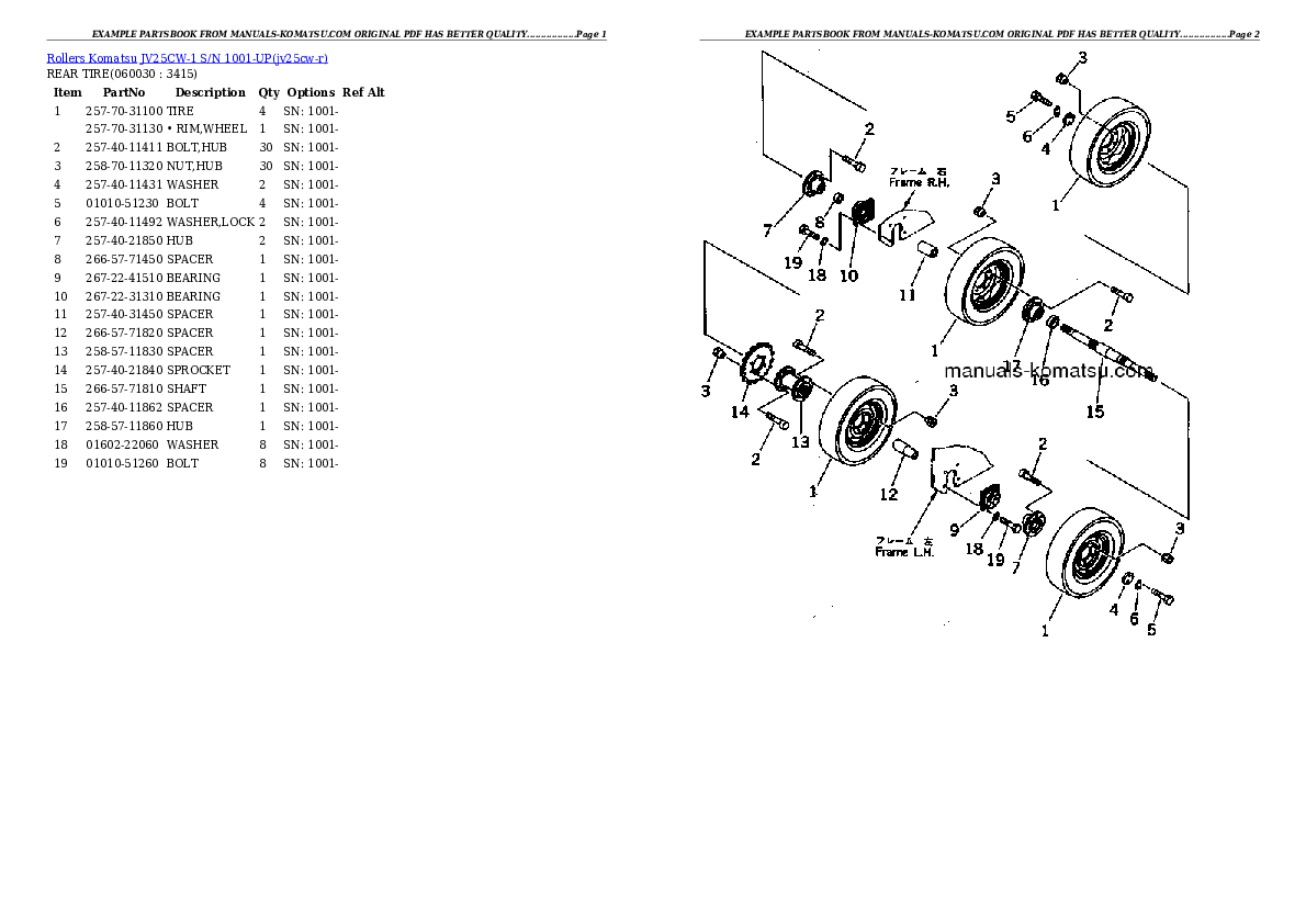 Protected: JV25CW-1 S/N 1001-UP Partsbook
