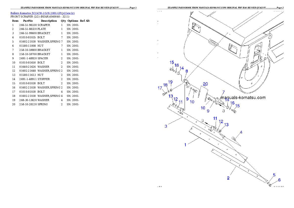 Protected: JV25CW-3 S/N 2001-UP Partsbook