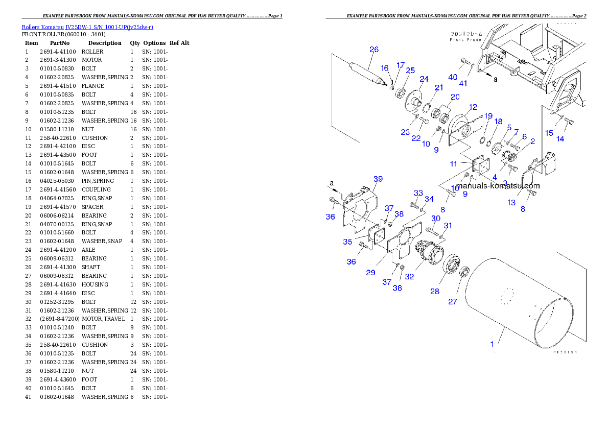 Protected: JV25DW-1 S/N 1001-UP Partsbook