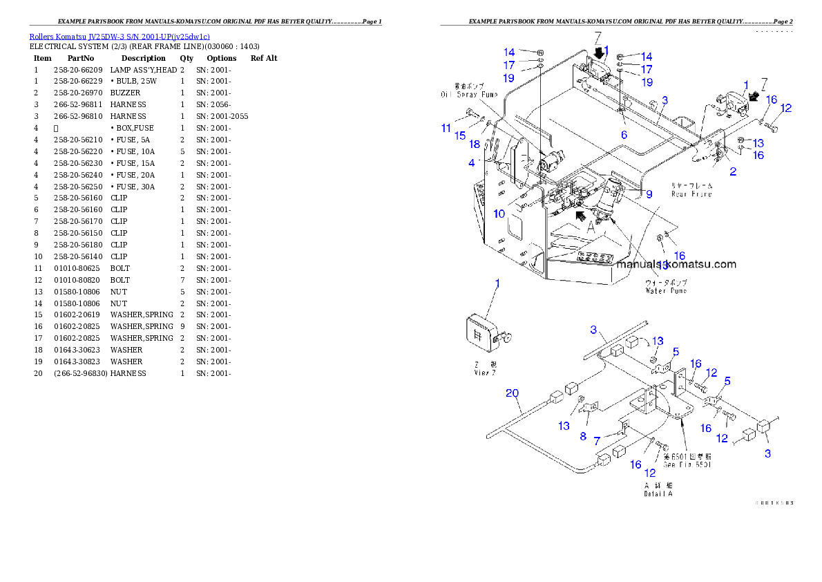 Protected: JV25DW-3 S/N 2001-UP Partsbook