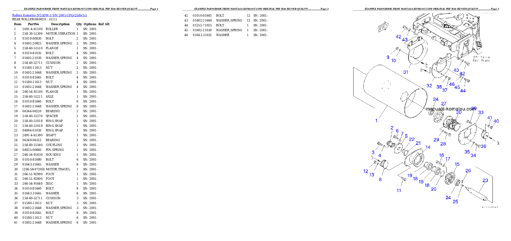 Protected: JV25DW-3 S/N 2001-UP Partsbook