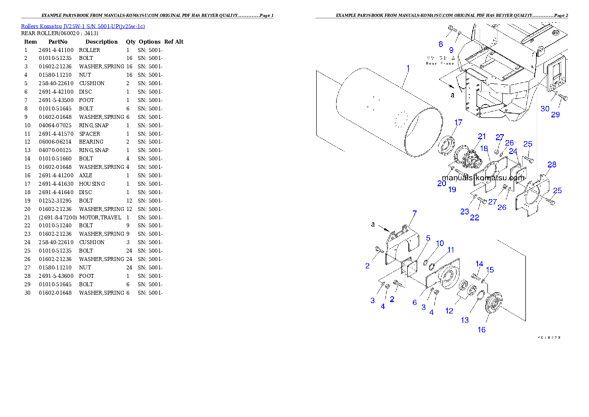 Protected: JV25W-1 S/N 5001-UP Partsbook