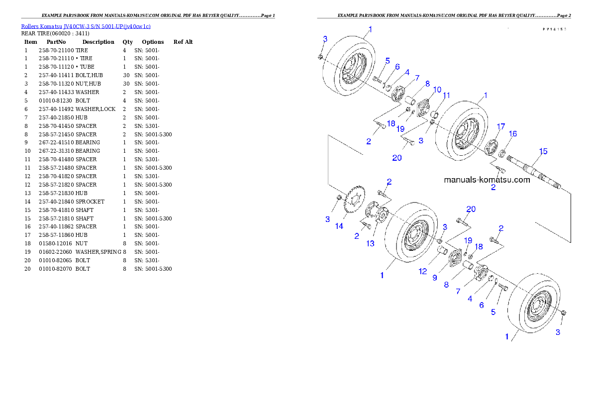 Protected: JV40CW-3 S/N 5001-UP Partsbook