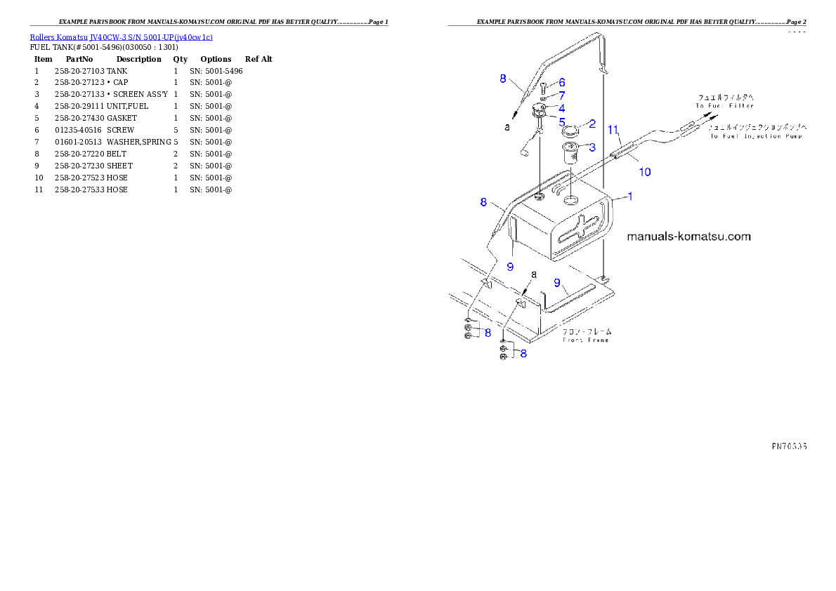 Protected: JV40CW-3 S/N 5001-UP Partsbook