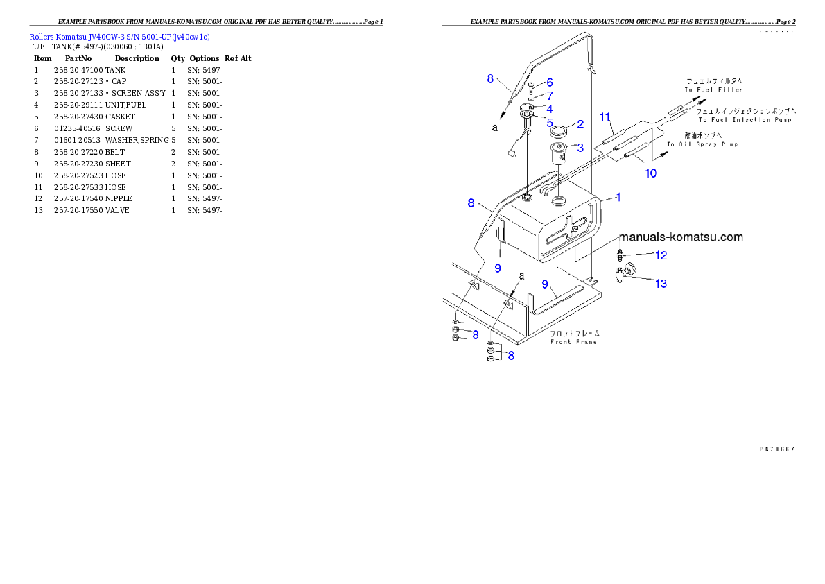 Protected: JV40CW-3 S/N 5001-UP Partsbook