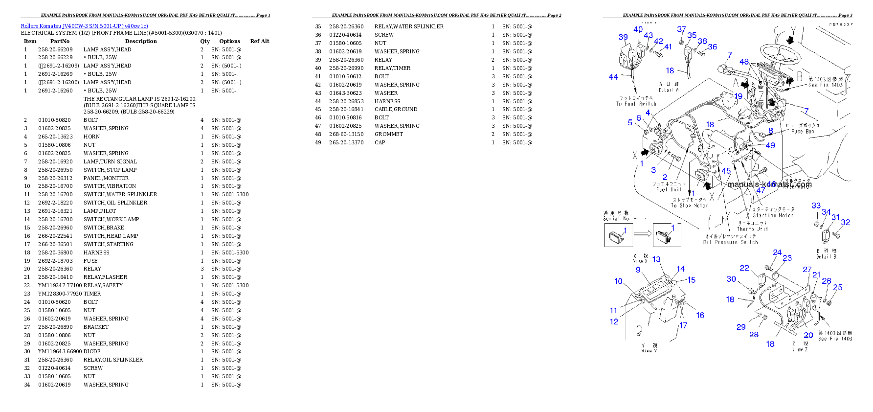 Protected: JV40CW-3 S/N 5001-UP Partsbook