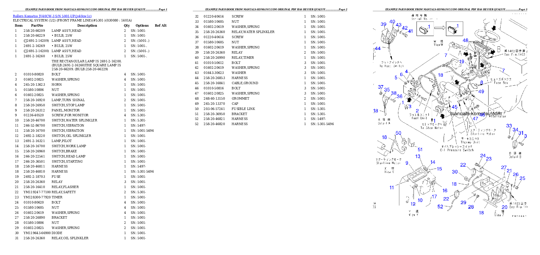Protected: JV40CW-3 S/N 5001-UP Partsbook