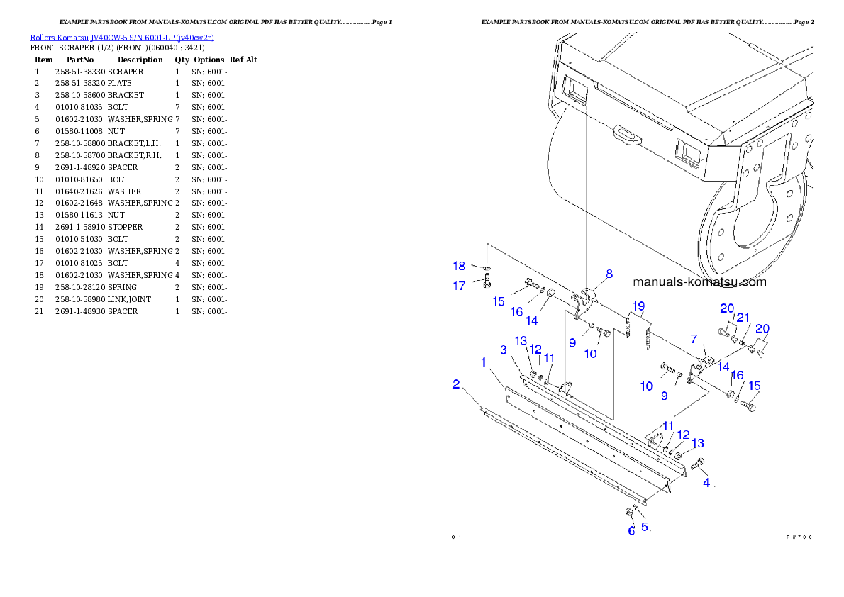 Protected: JV40CW-5 S/N 6001-UP Partsbook