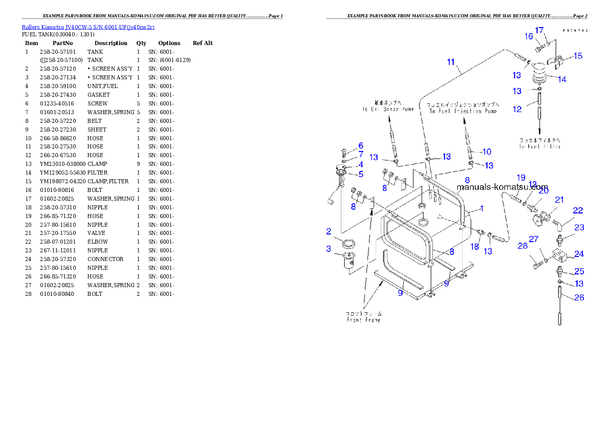 Protected: JV40CW-5 S/N 6001-UP Partsbook