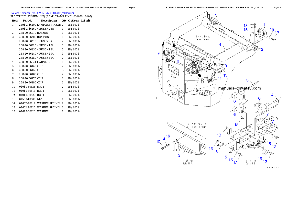 Protected: JV40CW-5 S/N 6001-UP Partsbook