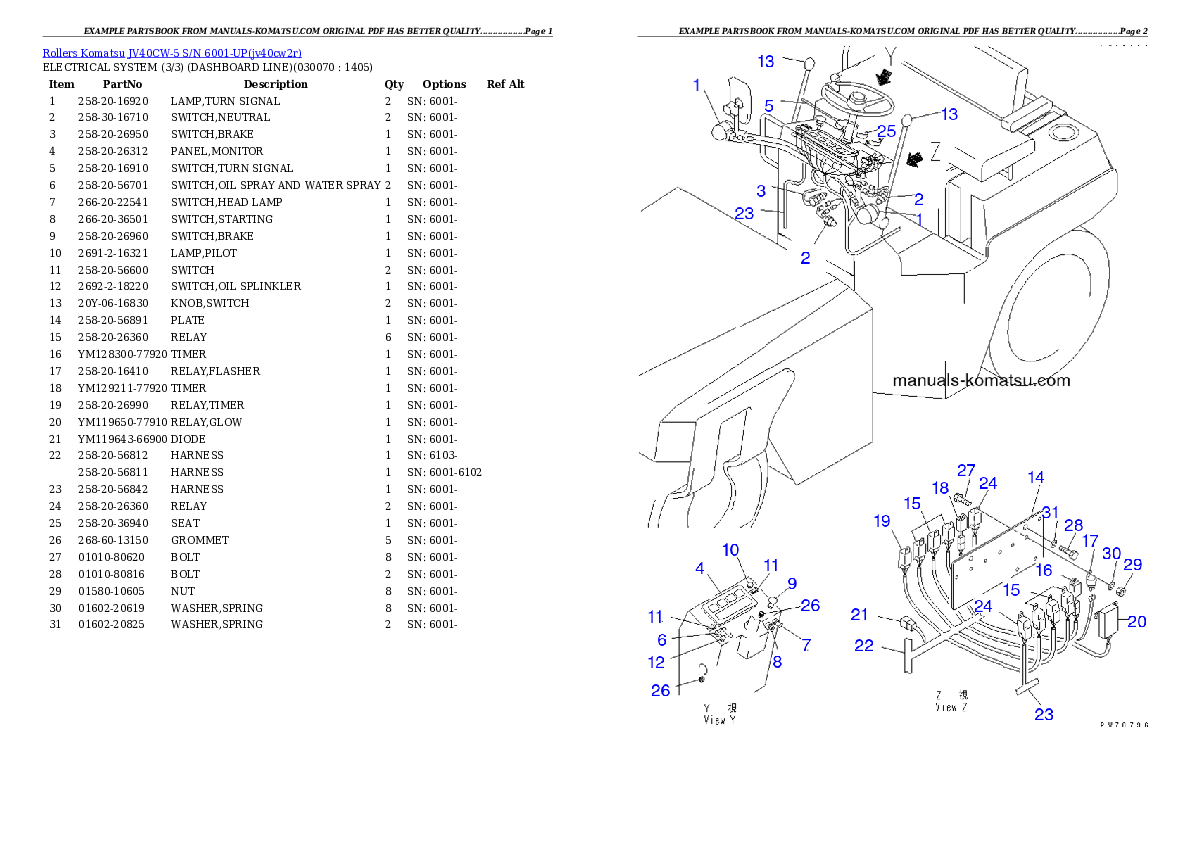 Protected: JV40CW-5 S/N 6001-UP Partsbook