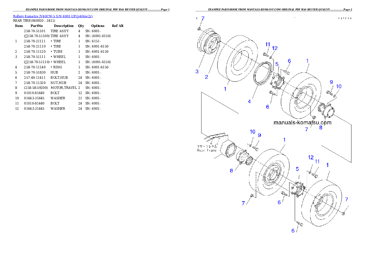 Protected: JV40CW-5 S/N 6001-UP Partsbook