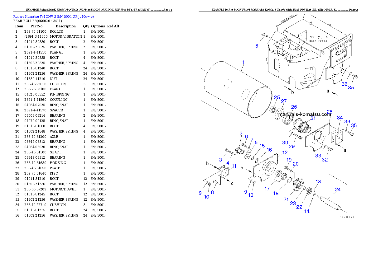Protected: JV40DW-3 S/N 5001-UP Partsbook