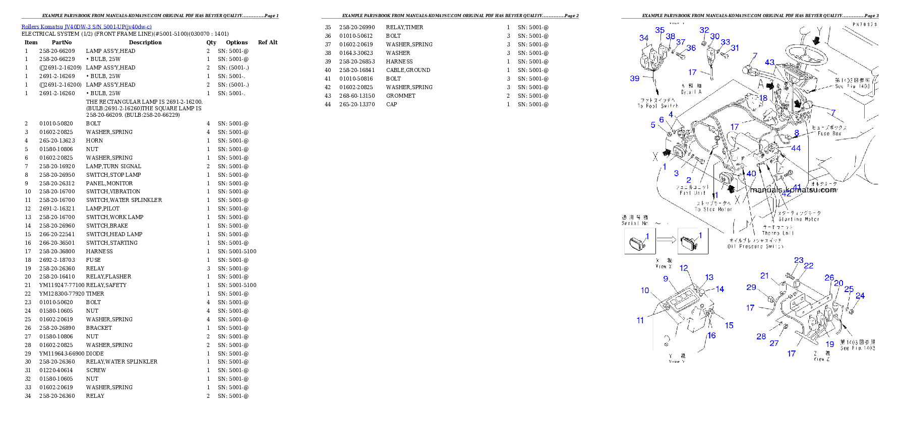 Protected: JV40DW-3 S/N 5001-UP Partsbook