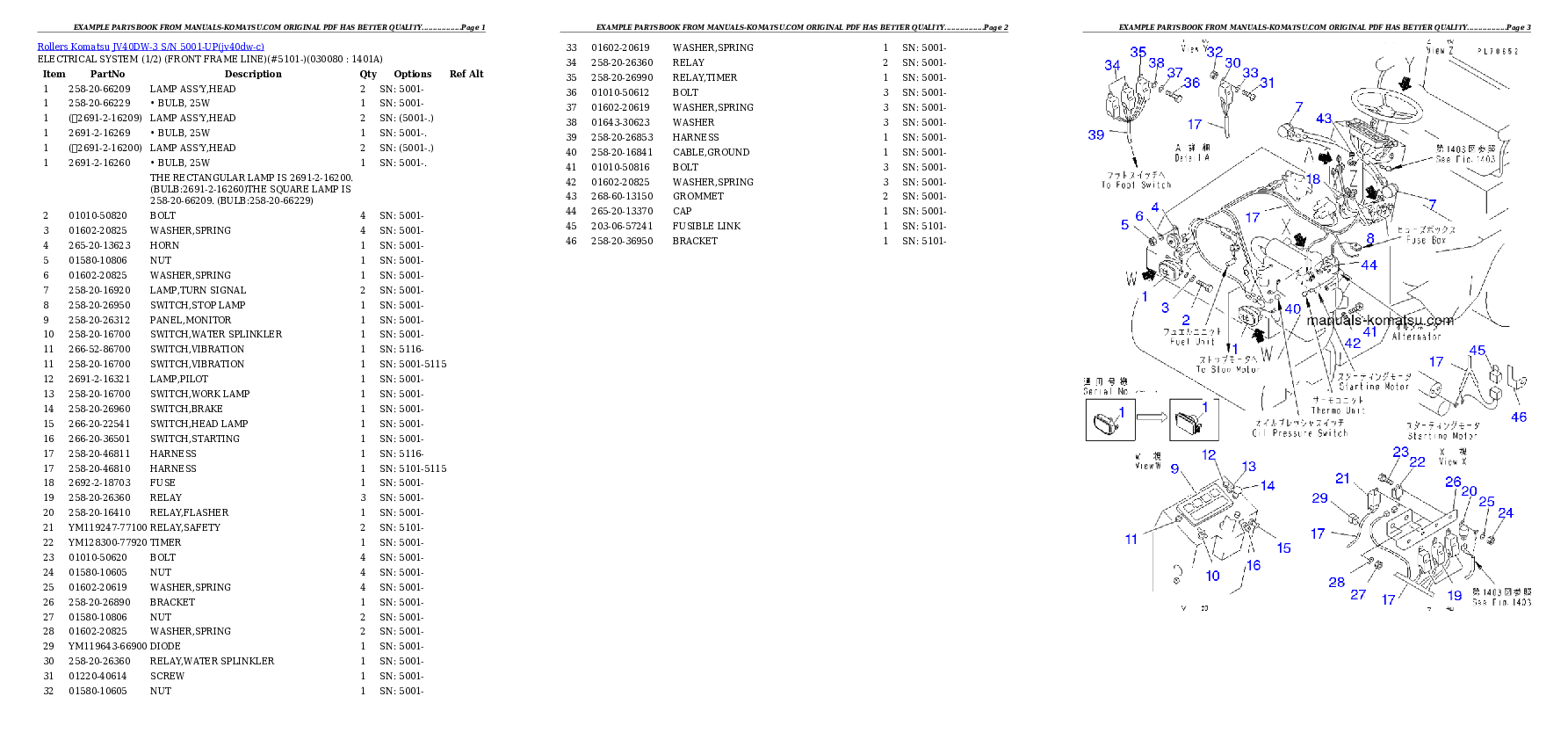 Protected: JV40DW-3 S/N 5001-UP Partsbook