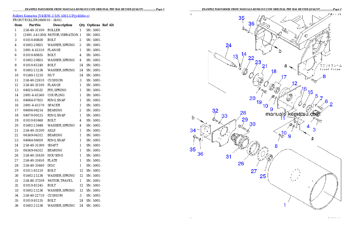 Protected: JV40DW-3 S/N 5001-UP Partsbook