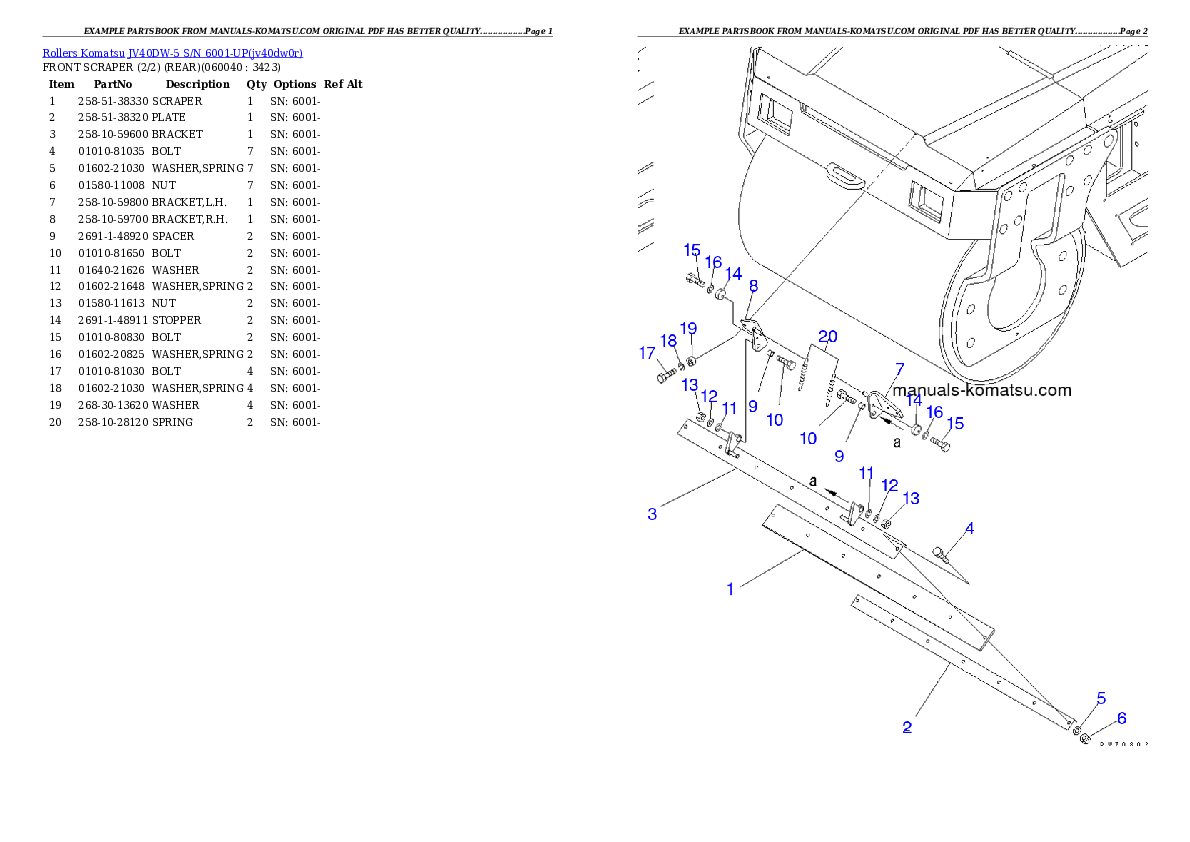 Protected: JV40DW-5 S/N 6001-UP Partsbook