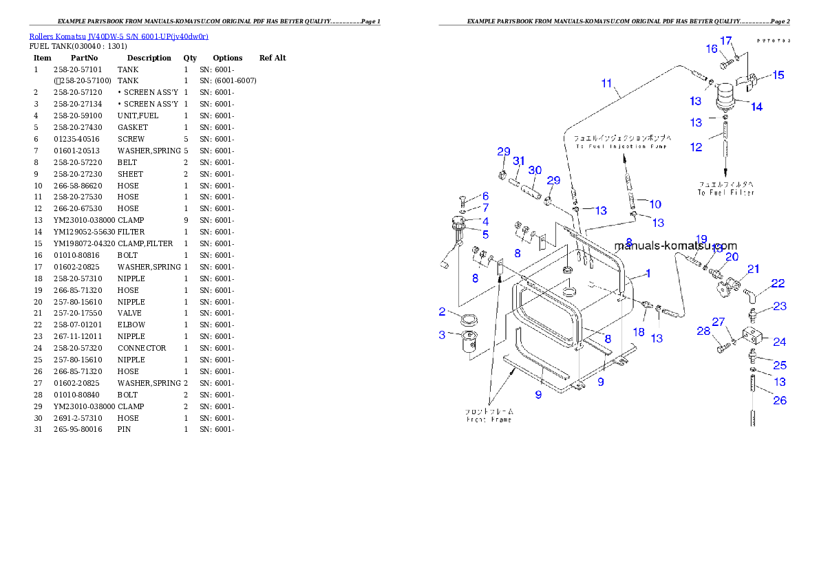 Protected: JV40DW-5 S/N 6001-UP Partsbook