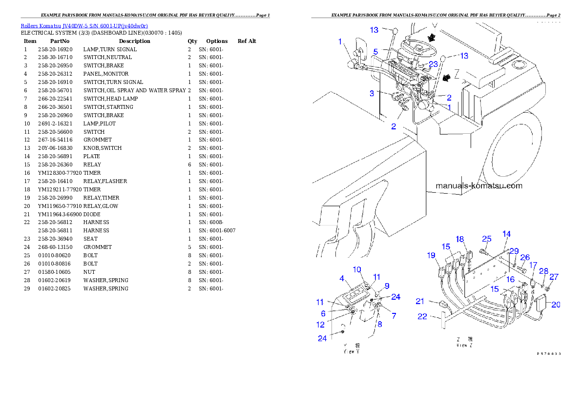 Protected: JV40DW-5 S/N 6001-UP Partsbook