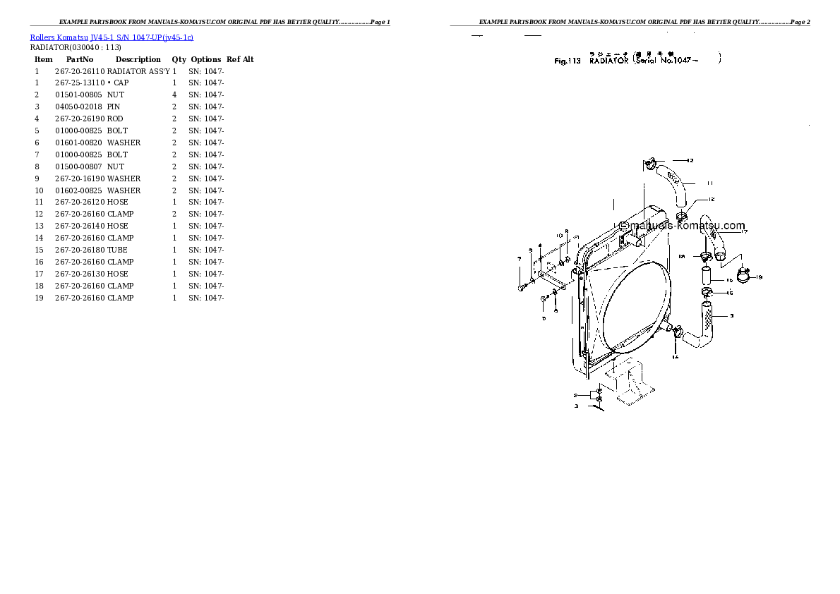 Protected: JV45-1 S/N 1047-UP Partsbook