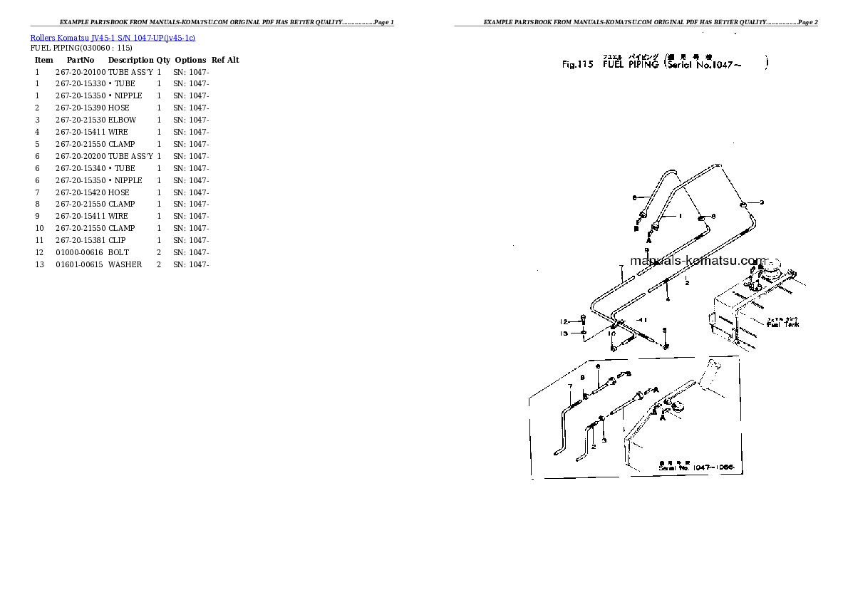 Protected: JV45-1 S/N 1047-UP Partsbook