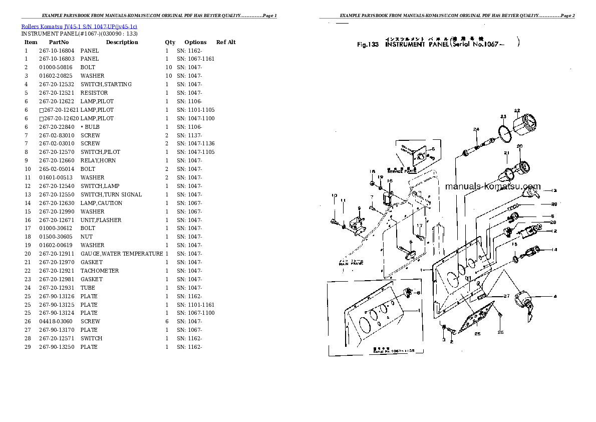 Protected: JV45-1 S/N 1047-UP Partsbook