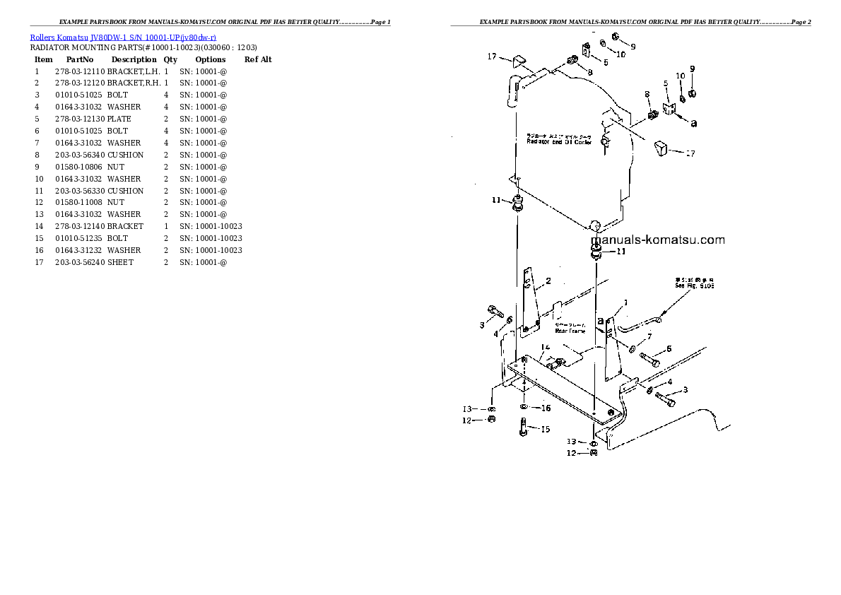 Protected: JV80DW-1 S/N 10001-UP Partsbook