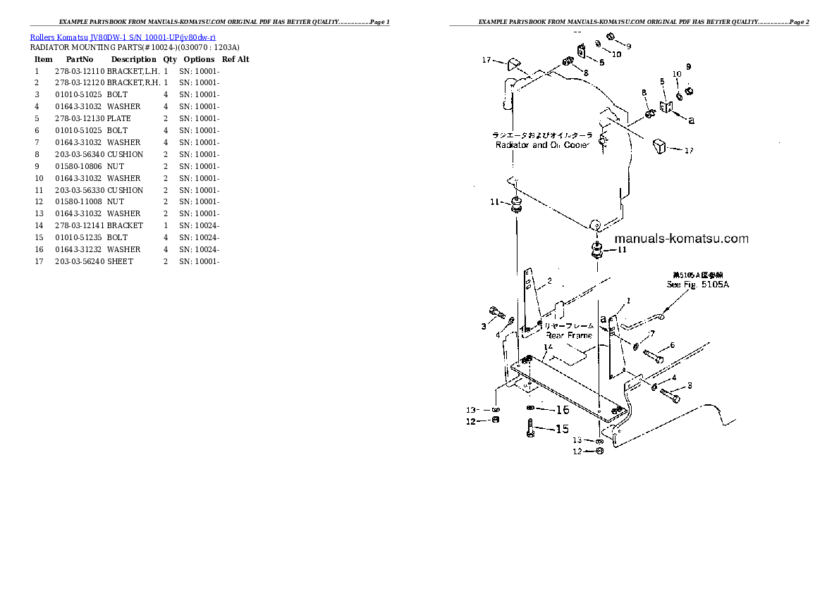 Protected: JV80DW-1 S/N 10001-UP Partsbook
