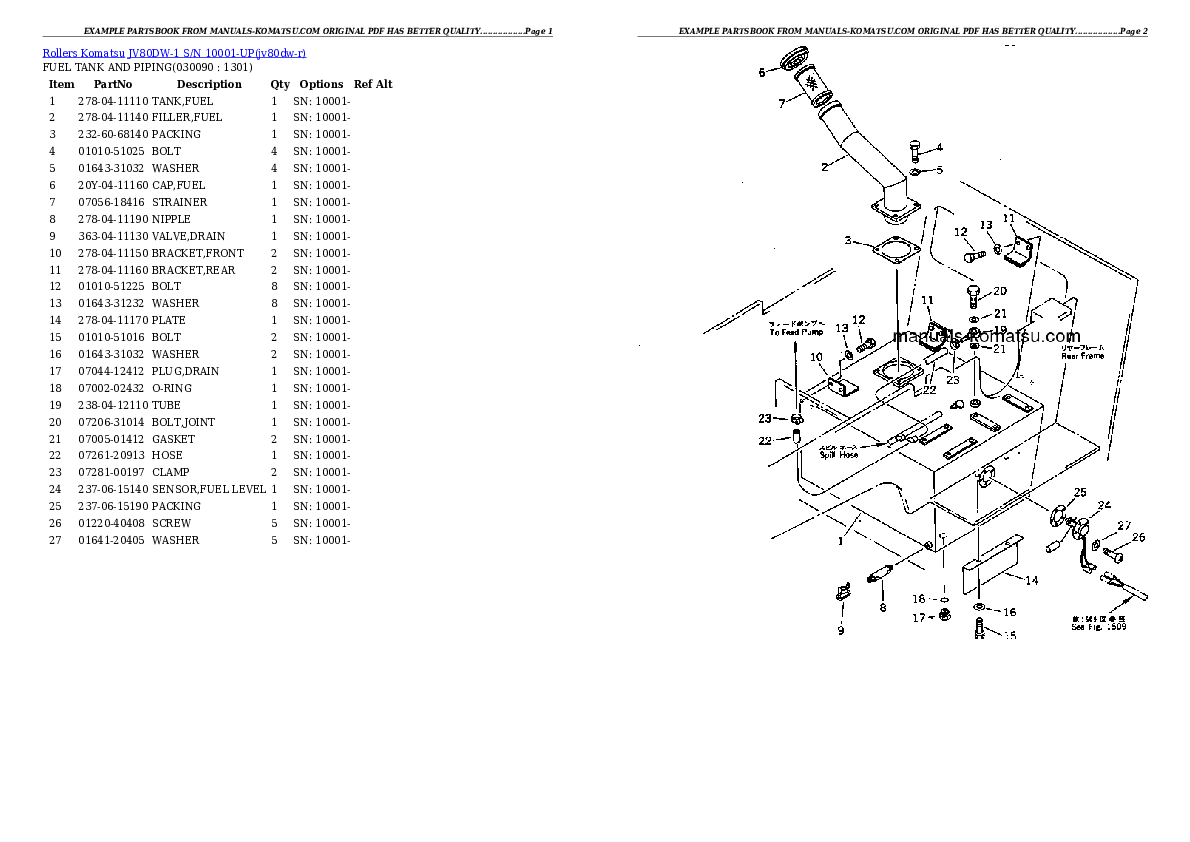 Protected: JV80DW-1 S/N 10001-UP Partsbook