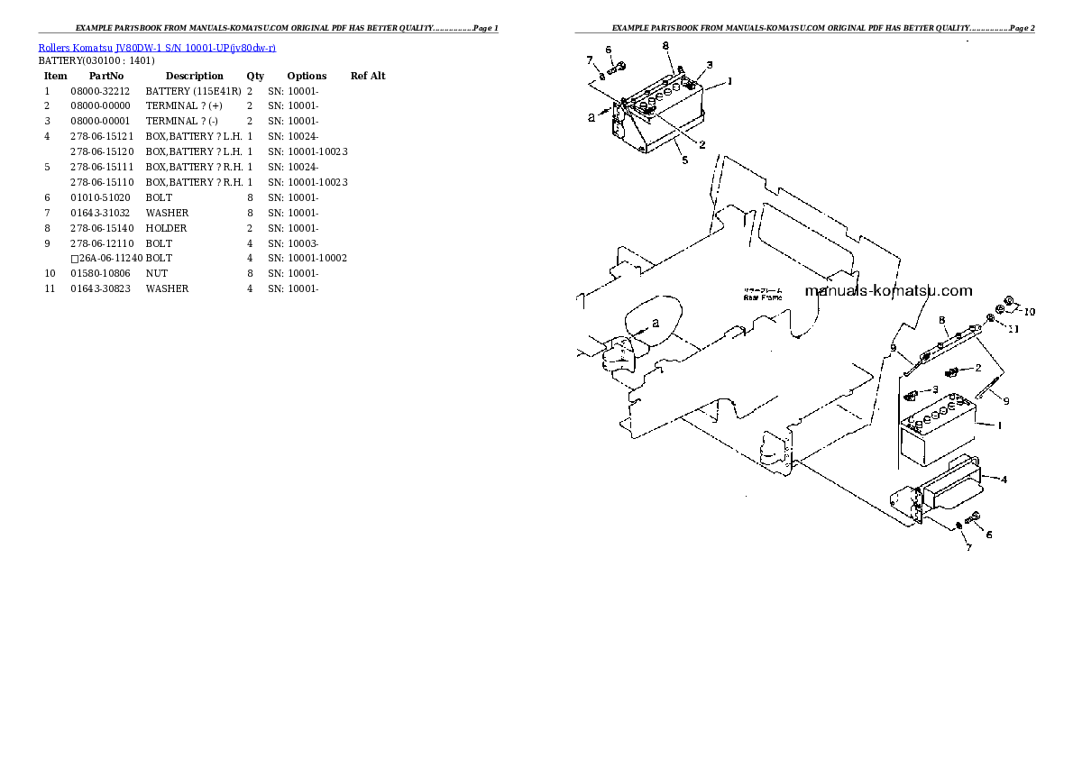 Protected: JV80DW-1 S/N 10001-UP Partsbook