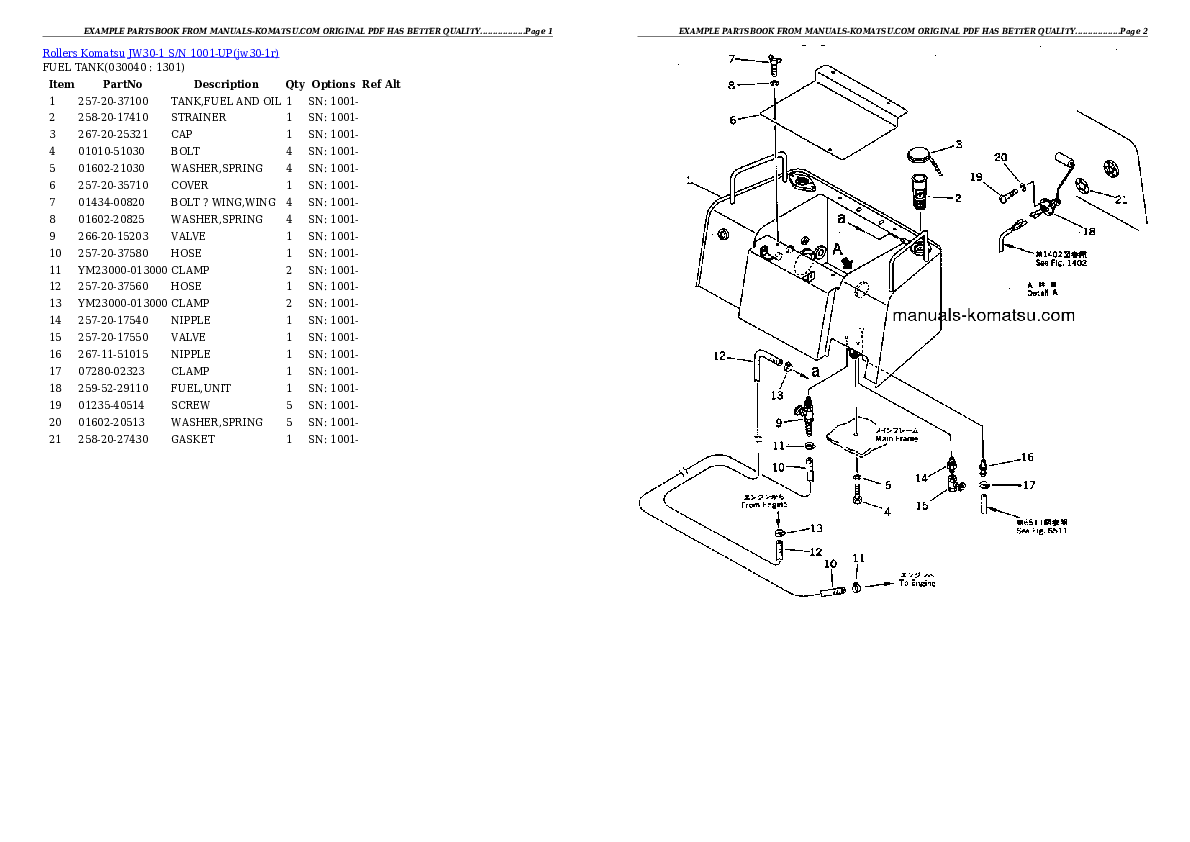 Protected: JW30-1 S/N 1001-UP Partsbook